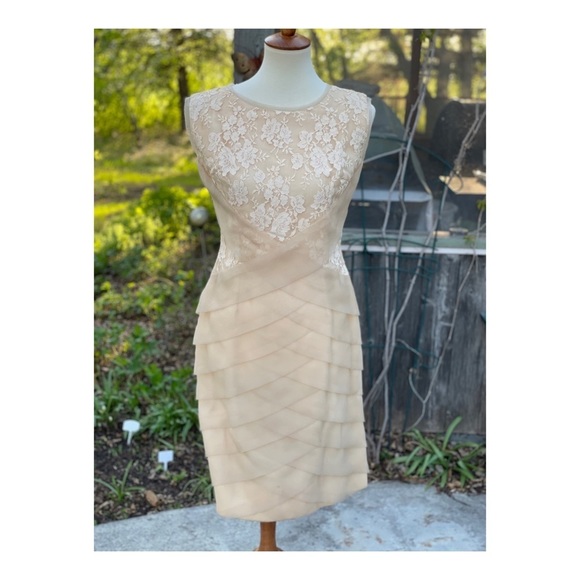 Vintage 50s Wiggle Dress Formal Lace Tulle Bride